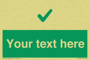 Custom green background, green tick sign